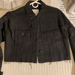 Forever21 black crop denim jacket from size M